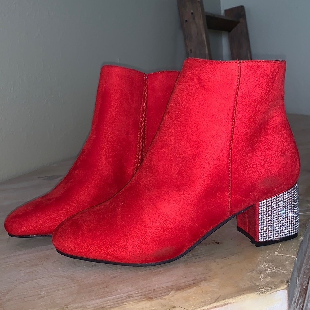 Red Bling Booties